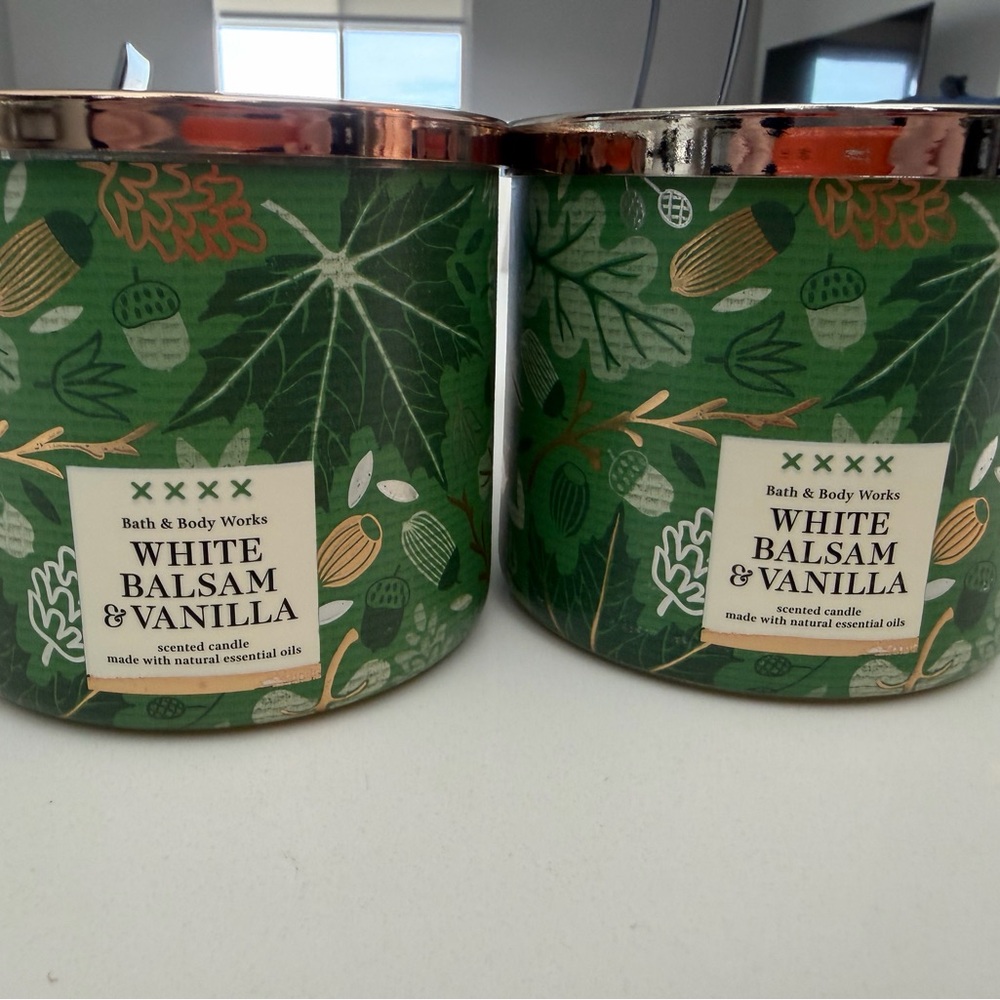 Bath & Body Works White Balsam & Vanilla Candles -NEW
